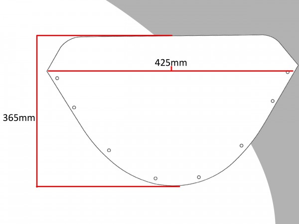 Powerbronze Verkleidungsscheibe Spoiler / Tourenform 