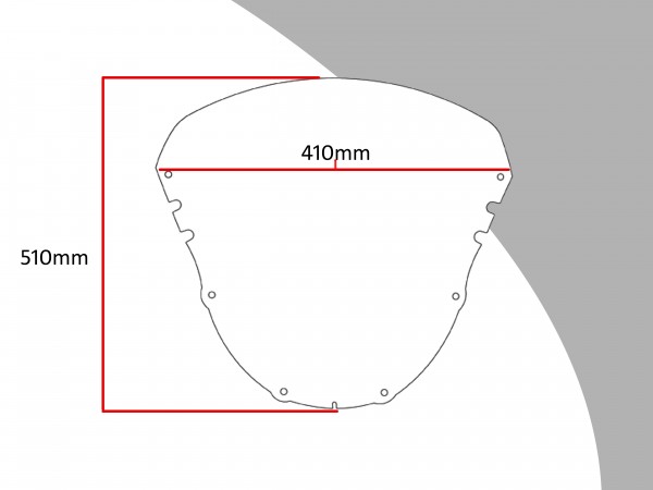 Powerbronze Verkleidungsscheibe Spoiler / Tourenform YAMAHA FZR 600 R