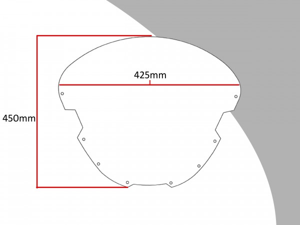 Powerbronze Verkleidungsscheibe Spoiler / Tourenform 